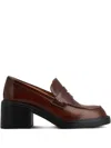 Tod's 60mm Brushed Leather Heeled Loafers
