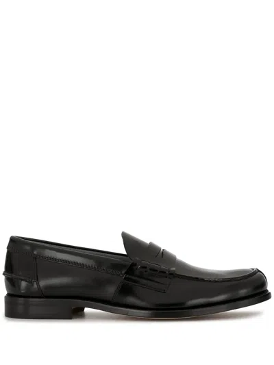 TOD'S SEMI-SHINY LEATHER PENNY LOAFERS