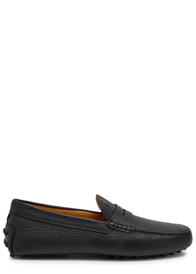 Tod's Tods Mocassino Grained Leather Loafers In Black