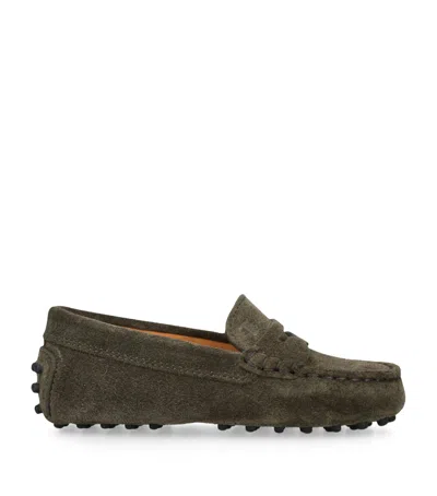 Tod's Kids' Mocassino Nuovo Driving Shoes In Green