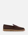 Tod's Suede Loafers In Fango