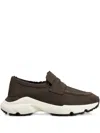 Tod's Sporty Suede Loafers Rubber Sole In Brown