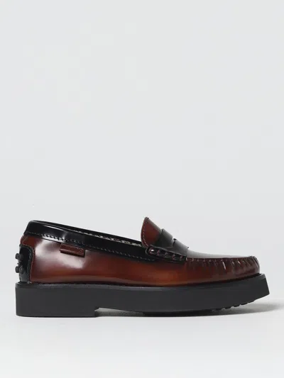 Tod's Moccasins In Brushed Leather In Brown