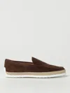 Tod's Suede Loafers With Round Toe And Braided Jute Sole In Brown