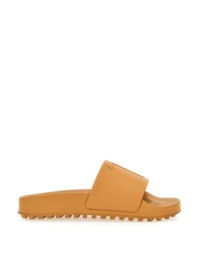 Tod's Monogram Logo Slide Sandals For Men In Yellow