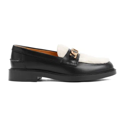Tod's Montone Black Leather Loafer