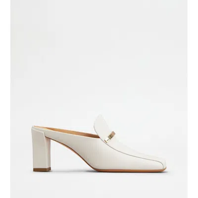 Tod's Mules In Leather In White