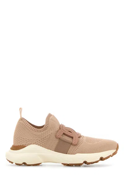 Tod's Leather-trimmed Stretch-knit Slip-on Sneakers In Neutral