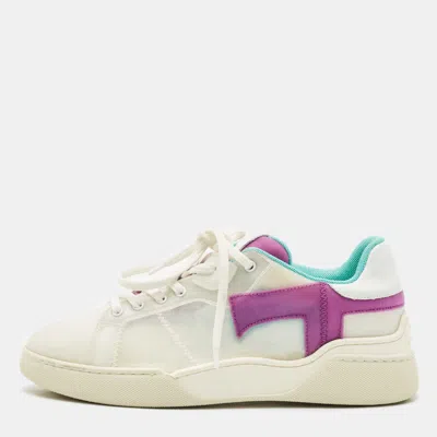 Pre-owned Tod's Multicolor Leather And Net Lace Up Sneakers Size 37.5