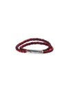 Tod's Black And Red Leather Double Wrap Bracelet In Multi