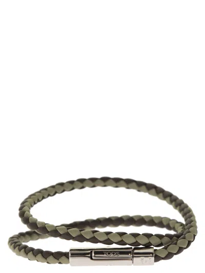 Tod's Mycolors 2-turn Leather Bracelet In Safari/brown