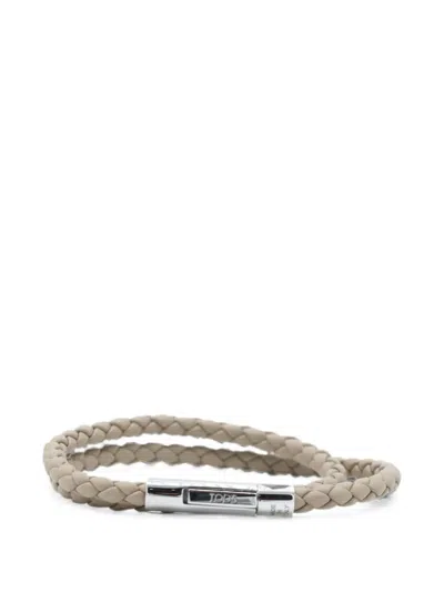 Tod's Mycolors Braided Leather Bracelet In Neutral