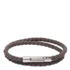 Tod's Double Wrap Woven Leather Bracelet With Snap Closure In Brown