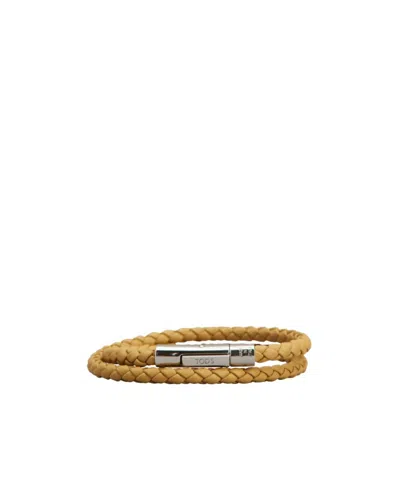 Tod's Mycolors Woven-leather Bracelet In Yellow