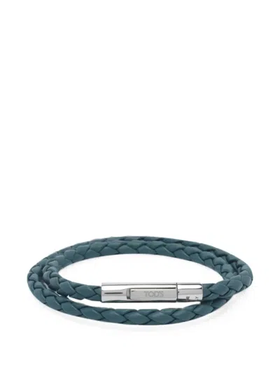 Tod's Mycolors Woven-leather Bracelet In Blue