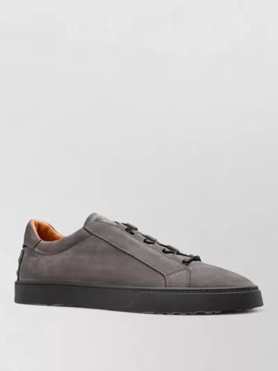 Tod's Nabuk Leather Lace Up Low Sneakers In Animal Print