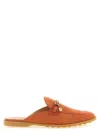 Tod's Orange Solid Sabots Slides In Brown