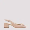 Tod's 50 Patent Leather Slingback Pumps In Natural