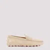 Tod's Natural Beige Suede Leather Loafers In Natural