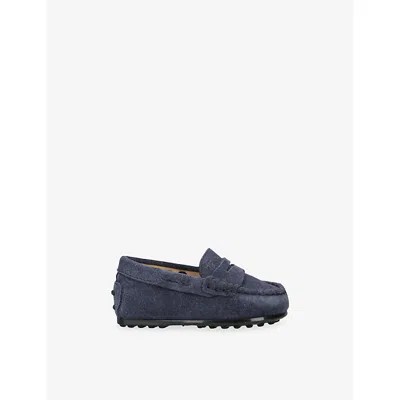 Tod's Kids' Junior Gommino Driving Shoes In Suede In Blue