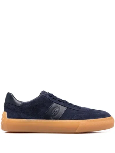 TOD'S NAVY BLUE LACE UP SNEAKERS