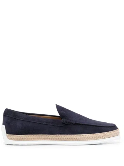 TOD'S NAVY BLUE SLIP-ON LOAFERS