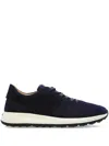 Tod's Red Dot Sneakers In Pashmy Suede Shoes In Blue