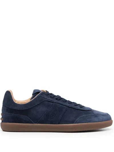 TOD'S NAVY BLUE TABS LACE UP SNEAKERS
