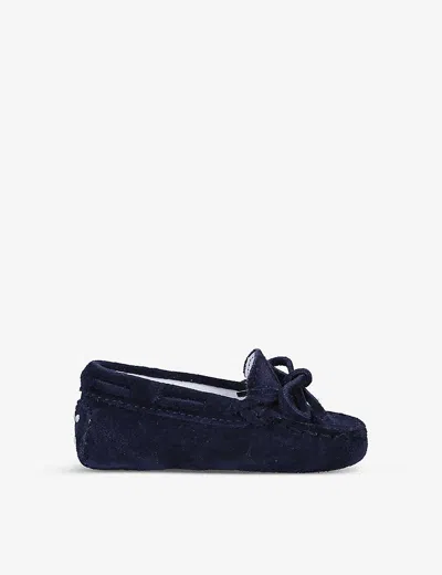 Tod's Tods Navy Gommino Lace-up Suede Driving Shoes 0-12 Months