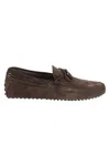 Tod's New Laccetto Suede Loafers In Brown