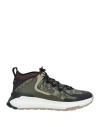 Tod's No Code Tod's No_code Man Sneakers Military Green Size 8.5 Leather, Textile Fibers