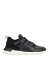 Tod's No Code Tod's No_code Man Sneakers Black Size 8.5 Calfskin, Textile Fibers In Navy