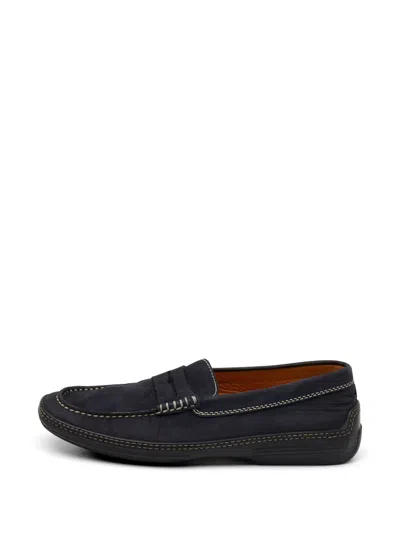 Pre-owned Tod's Nubuck Leather Penny Loafers In Blue