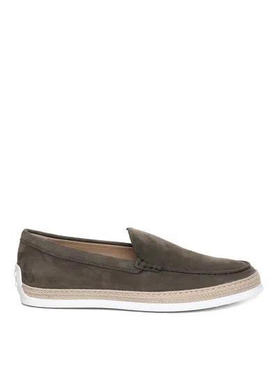 TOD'S NUBUCK SLIP-ONS