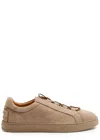 Tod's Round Toe Low-top Rubber Sole Sneakers In Brown