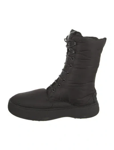 Pre-owned Tod's Nylon Combat Boots In Black
