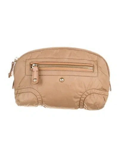 Pre-owned Tod's Nylon Cosmetic Bag In Neutral