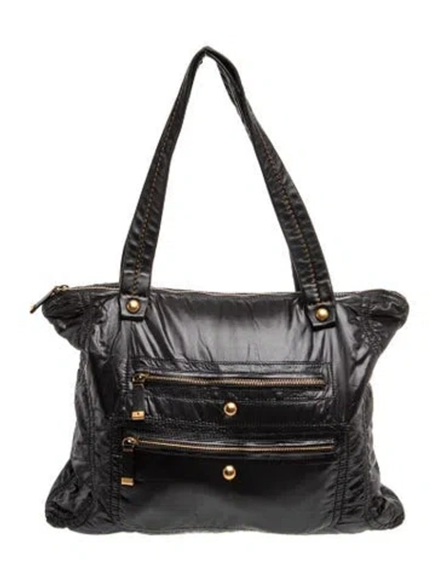 Pre-owned Tod's Nylon Messenger Bag In Black
