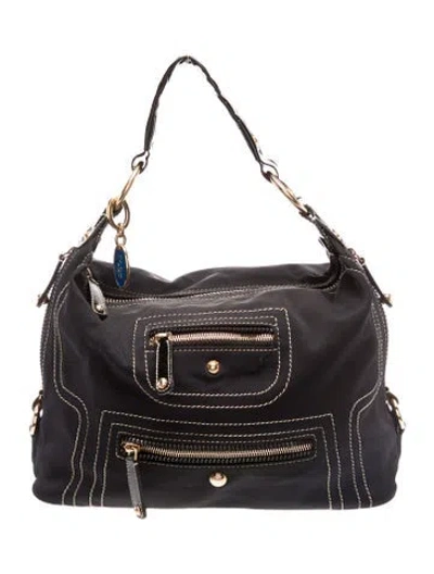 Pre-owned Tod's Nylon Shoulder Bag In Black
