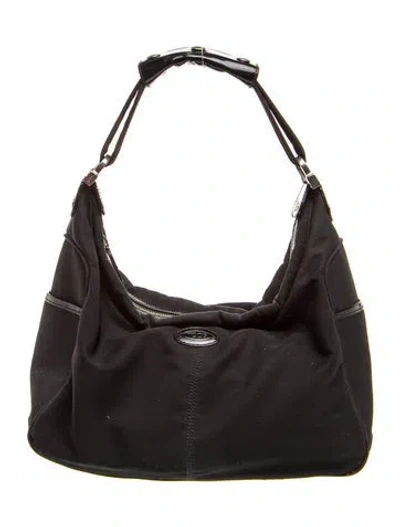 Pre-owned Tod's Nylon Shoulder Bag In Black