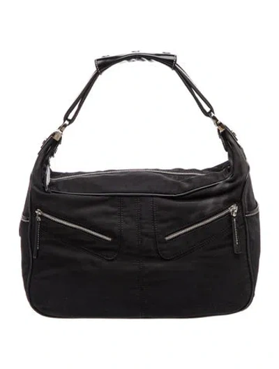 Pre-owned Tod's Nylon Shoulder Bag In Black