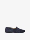 Tod's Suede Mocassino Gommini Driving Shoes In Navy