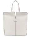 Tod's Di Bag Folio Small Top Handle Bag In Off White