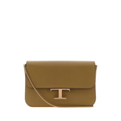Tod's Tods Olive Green Leather Micro Crossbody Bag