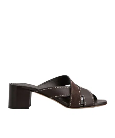 Tod's Dark Brown Open-toe Heels