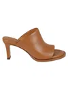 Tod's Heel Mules Leather Round Toe In Kenia Scuro