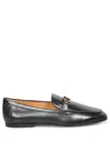 TOD'S OVAL LOGO BLACK LOAFERS