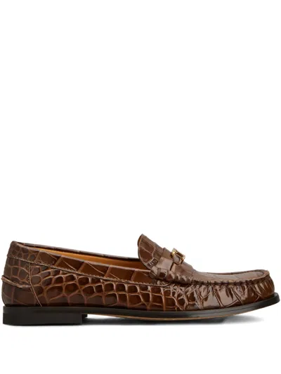 Tod's Oval-t Leather-embossed Loafers In Multi