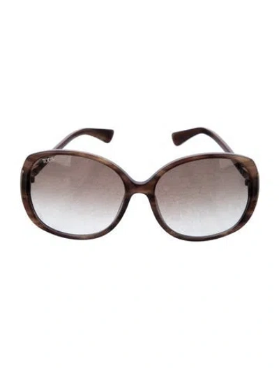 Pre-owned Tod's Oversize Gradient Sunglasses In Brown