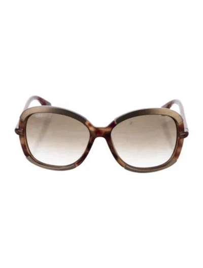 Pre-owned Tod's Oversize Gradient Sunglasses In Brown